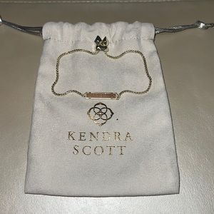 Kendra Scott adjustable chain bracelet gold and pink sparkle